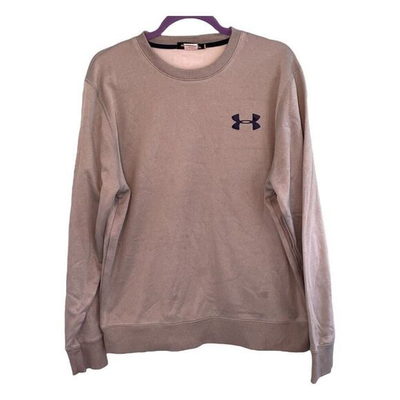 Under Armour Loose Cold Gear Sweatshirt Silver Gray Fleece Lined M - Picture 1 of 9